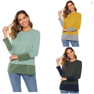 Lot of 3 Women’s color block long sleeve Tunic Top